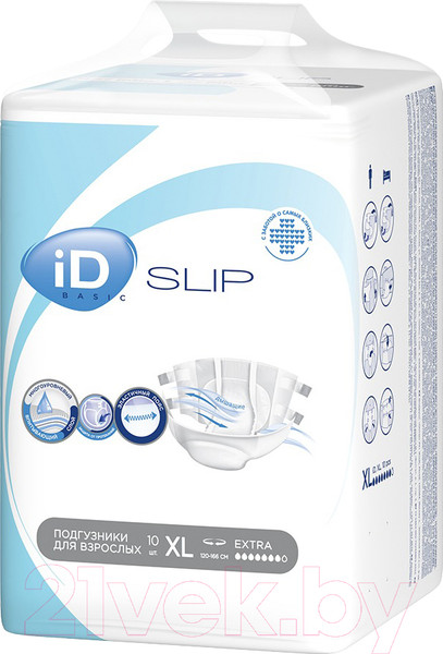 Изображение товара Подгузники для взрослых ID Slip Basic (XL, 10шт)