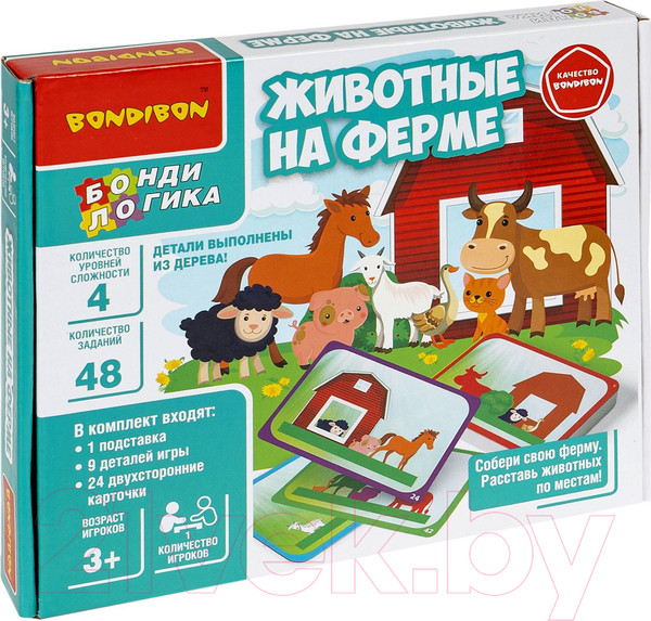 Изображение товара Развивающая игра Bondibon БондиЛогика Животные на ферме / ВВ6159