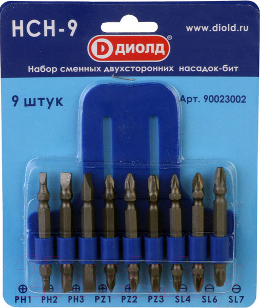 Изображение товара Набор бит Диолд НСН-9 / 90023002 (9шт)