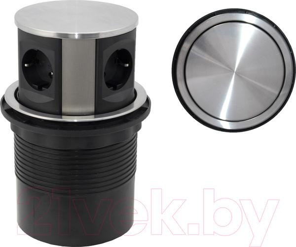 Изображение товара Блок розеточный AKS Tor выдвижной (4 розетки, сталь)