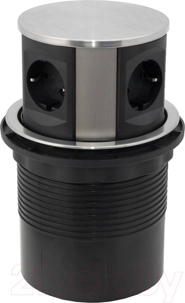 Изображение товара Блок розеточный AKS Tor выдвижной (4 розетки, сталь)