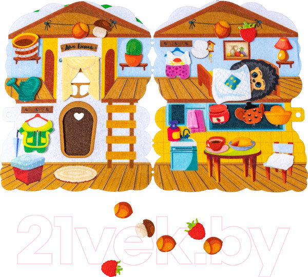 Изображение товара Развивающий игровой набор Десятое королевство Из фетра на липучках Дом Ежика / 04643