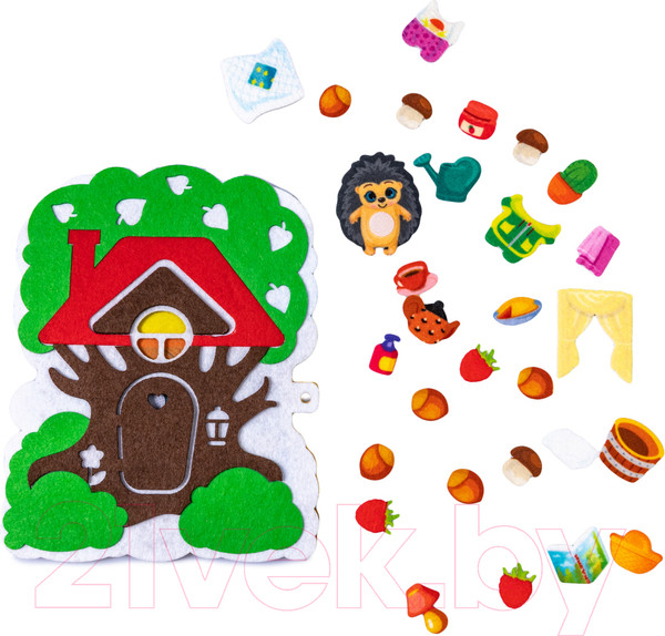 Изображение товара Развивающий игровой набор Десятое королевство Из фетра на липучках Дом Ежика / 04643
