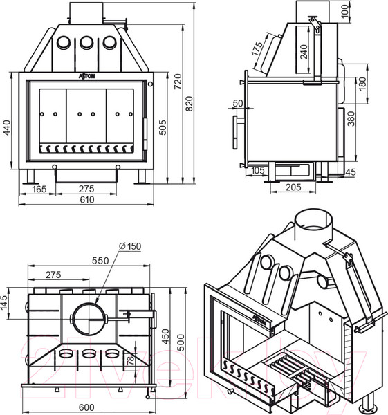 Изображение товара Каминная топка Aston 600 / 4610094718796 
