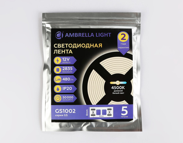 Изображение товара Светодиодная лента Ambrella 2835 60Led 4.8W 4500K / GS1002