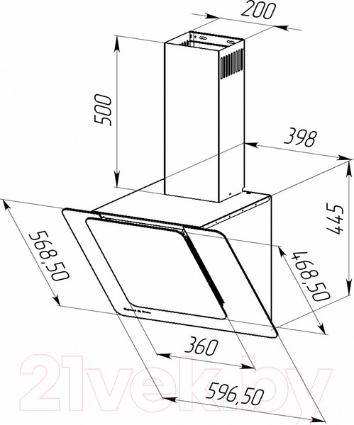 Изображение товара Вытяжка наклонная Zigmund & Shtain K 150.6 W