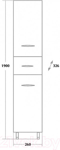 Изображение товара Шкаф-пенал для ванной Onika Модерн 26.17 R (402607)