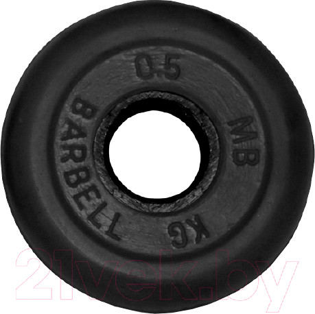 Изображение товара Диск для штанги MB Barbell d31мм 0.5кг (черный)