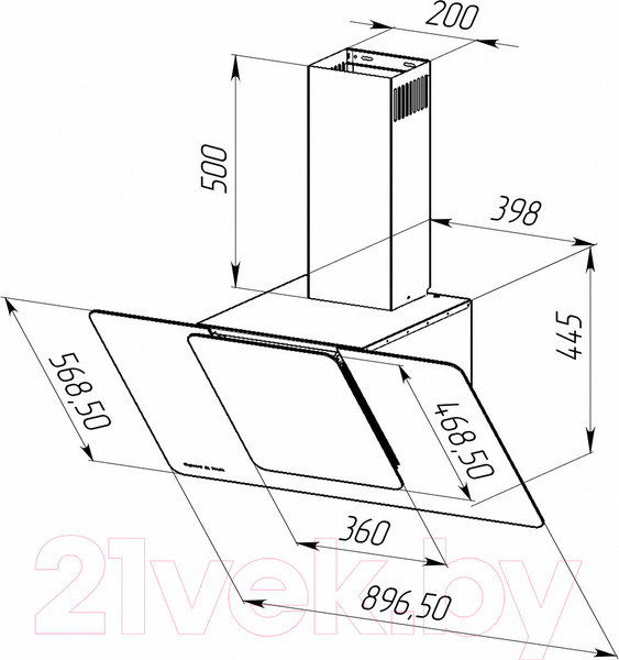 Изображение товара Вытяжка наклонная Zigmund & Shtain K 150.9 W