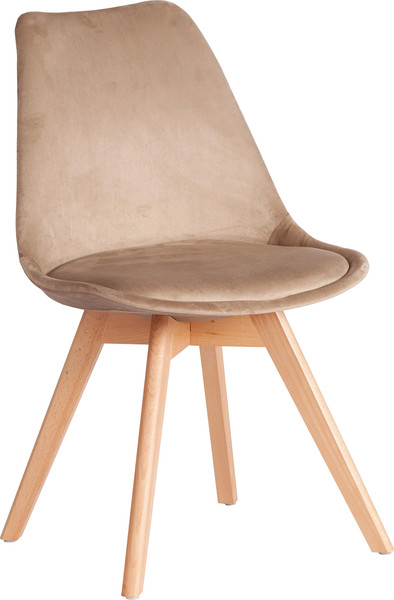 Изображение товара Стул Tetchair Tulip Soft (вельвет/дерево, бежевый/натуральный)