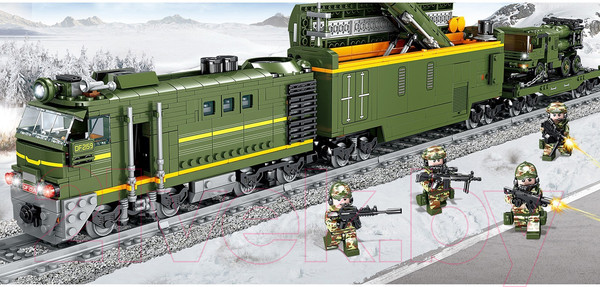 Изображение товара Конструктор электромеханический Kazi ЖД Военный Поезд 98252 / 9275065 (1174эл)