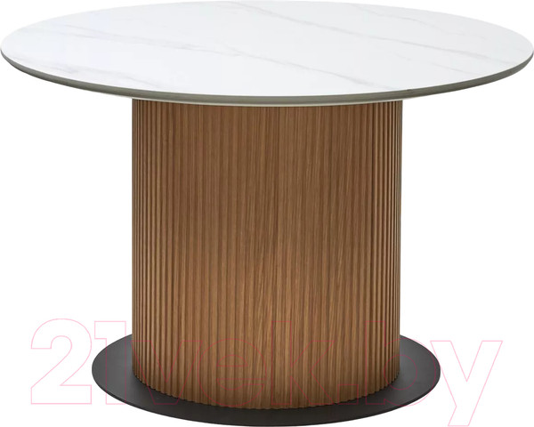 Изображение товара Обеденный стол M-City Mesa D120 / 630M05517 (белый мрамор M326/каркас дуб)