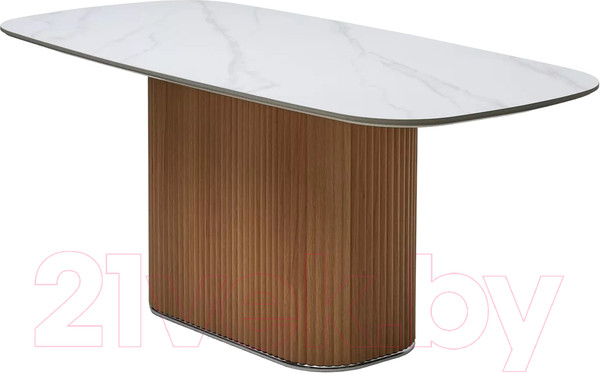 Изображение товара Обеденный стол M-City Tampa 180 / 630M05412 (белый мрамор M326/керамика/каркас дуб)