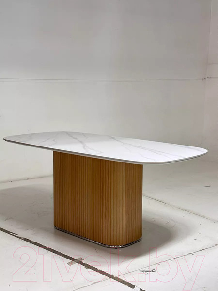 Изображение товара Обеденный стол M-City Tampa 180 / 630M05412 (белый мрамор M326/керамика/каркас дуб)