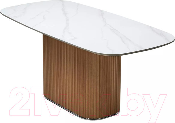 Изображение товара Обеденный стол M-City Tampa 180 / 630M05412 (белый мрамор M326/керамика/каркас дуб)