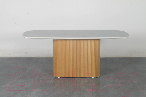 Изображение товара Обеденный стол M-City Tampa 180 / 630M05412 (белый мрамор M326/керамика/каркас дуб)