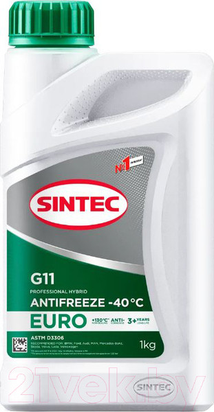 Изображение товара Антифриз Sintec Euro G11 40 / 990553 (1кг, зеленый)