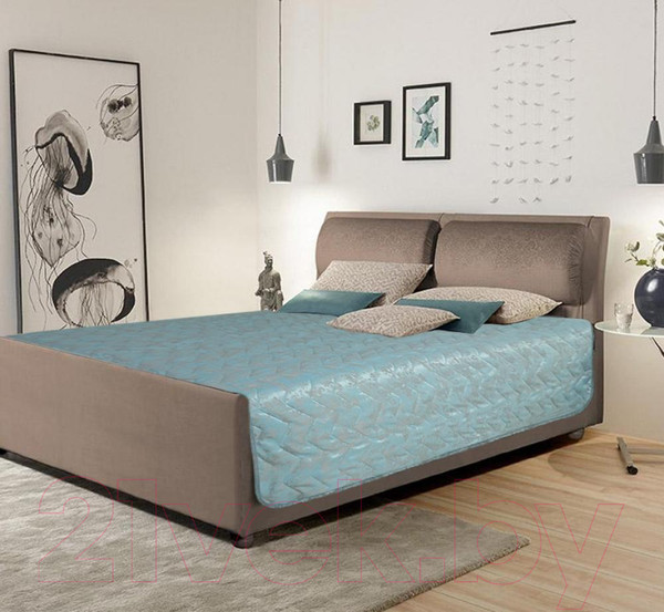 Изображение товара Покрывало Nivasan Мрамор 210x240 / P.MR 210-10 (бирюза)