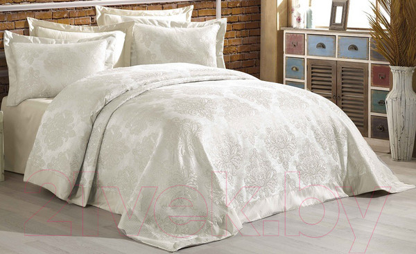 Изображение товара Набор текстиля для спальни DO&CO Diva 240x260 / 10756 (пудра)