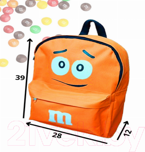 Изображение товара Детский рюкзак Sled M&M's 39x28x12 (оранжевый)