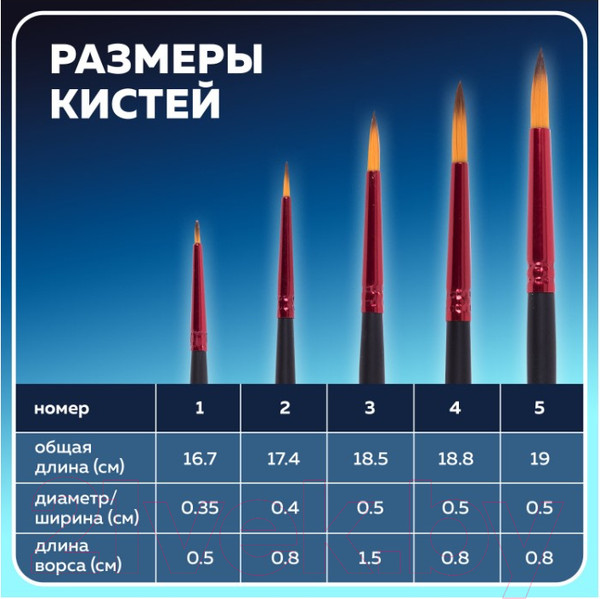 Изображение товара Набор кистей Brauberg Premium / 201025 (5шт)