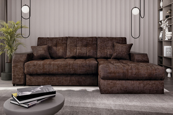 Изображение товара Диван угловой Stolline Лас-Вегас 09 правый (коричневый)