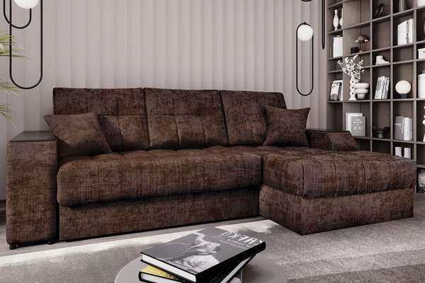 Изображение товара Диван угловой Stolline Лас-Вегас 09 правый (коричневый)