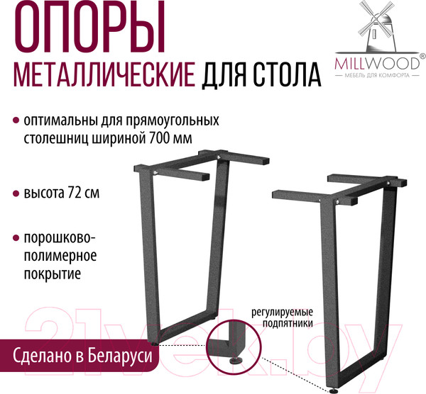 Изображение товара Подстолье Millwood Уэльс 620 / 42819_g_9 (графит)