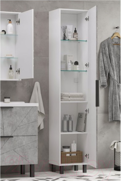 Изображение товара Шкаф-пенал для ванной Volna Twing 40 (бетон)