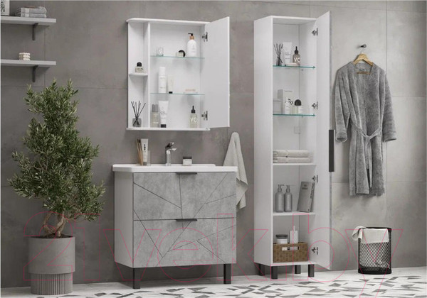 Изображение товара Шкаф-пенал для ванной Volna Twing 40 (бетон)