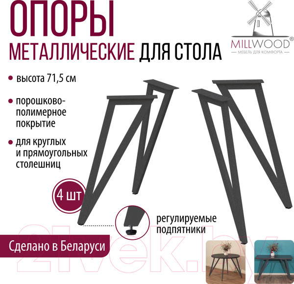 Изображение товара Подстолье Millwood Женева 2 ПФ (графит)