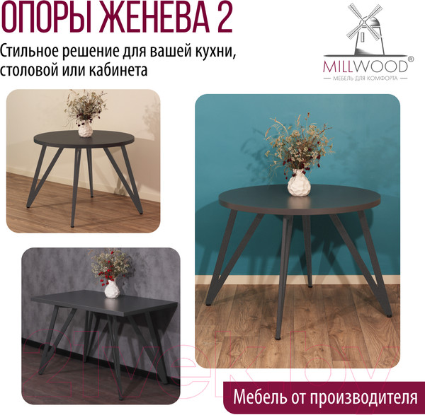 Изображение товара Подстолье Millwood Женева 2 ПФ (графит)