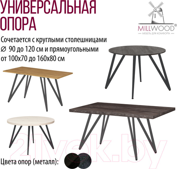 Изображение товара Подстолье Millwood Женева 2 ПФ (графит)