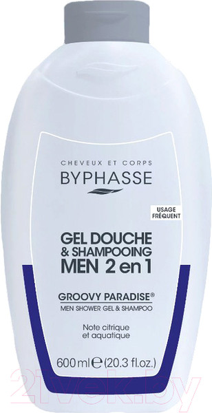 Изображение товара Гель для душа Byphasse Groovy Paradise 2в1 для мужчин (600мл)