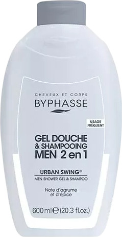 Изображение товара Шампунь-гель для душа Byphasse Urban Swing 2в1 для мужчин (600мл)