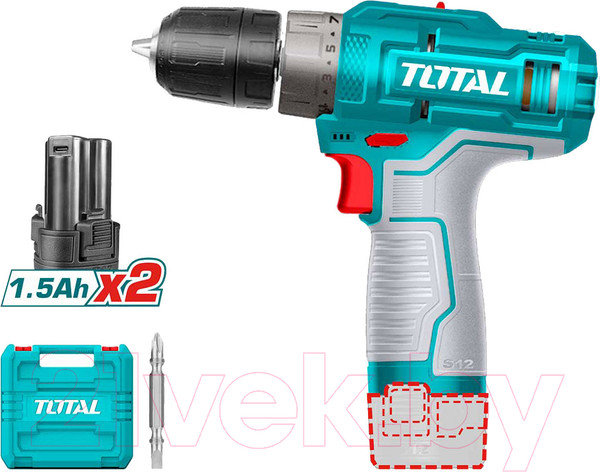 Изображение товара Аккумуляторная дрель-шуруповерт TOTAL TDLI12202