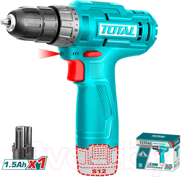 Изображение товара Аккумуляторная дрель-шуруповерт TOTAL TDLI12428