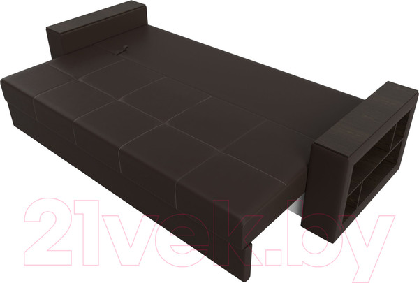Изображение товара Диван Лига Диванов Дубай Лайт полки справа / 114336 (экокожа коричневый)