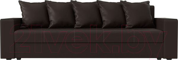 Изображение товара Диван Лига Диванов Дубай Лайт полки справа / 114336 (экокожа коричневый)