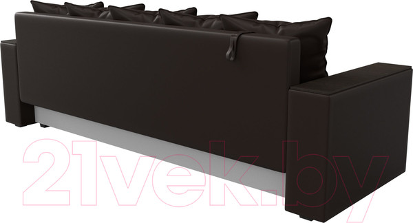 Изображение товара Диван Лига Диванов Дубай Лайт полки справа / 114336 (экокожа коричневый)