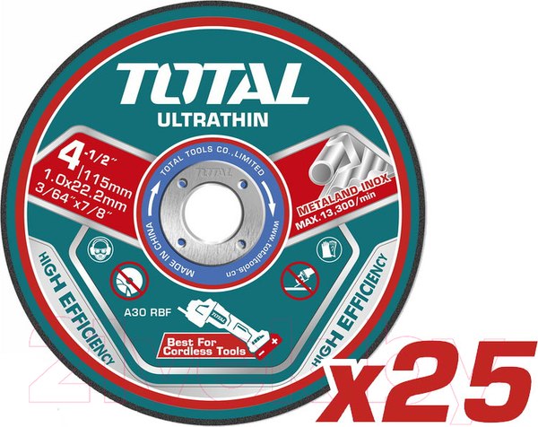 Изображение товара Набор отрезных дисков TOTAL TAC11011525 (25шт)