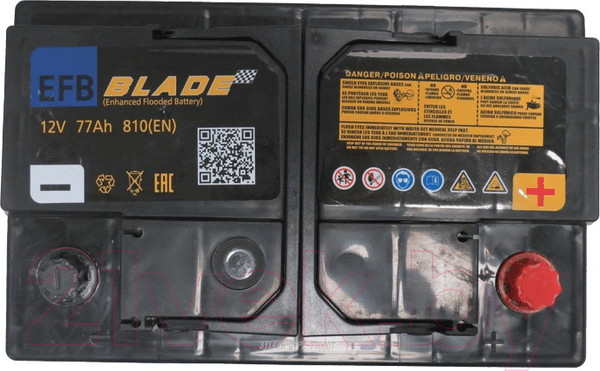 Изображение товара Автомобильный аккумулятор BLADE EFB R / 6-QTPE-77 (77 А/ч)