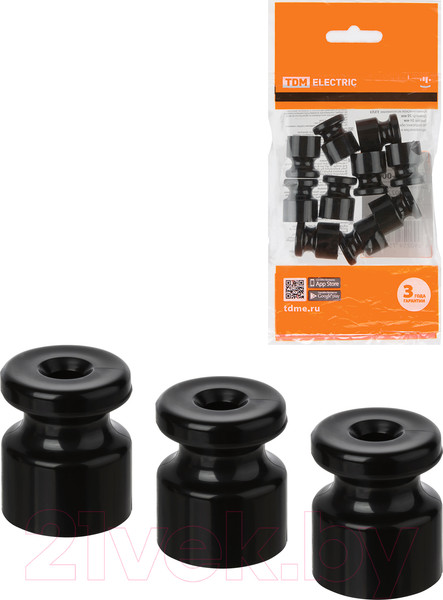 Изображение товара Декоративный изолятор TDM SQ2804-0004 (10шт, черный)