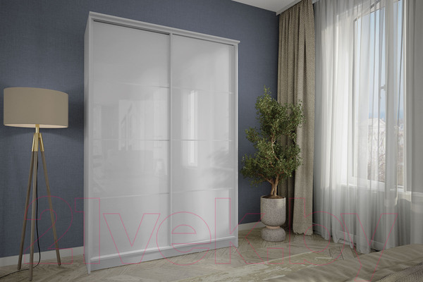 Изображение товара Шкаф-купе Stolline Байкал-2 2-х дверный СТЛ.268.11 (белый/белый глянец)