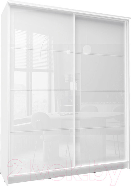 Изображение товара Шкаф-купе Stolline Байкал-2 2-х дверный СТЛ.268.12 (белый/белый глянец)