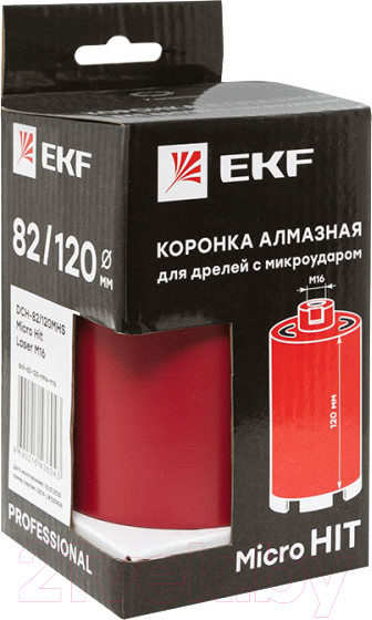 Изображение товара Коронка EKF Алмазная / dch-82-120-mhs-m16