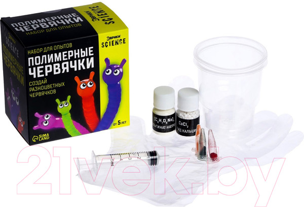 Изображение товара Набор для опытов Эврики Полимерные червячки / 7070781