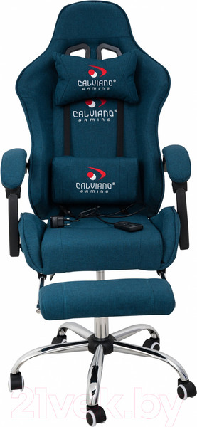 Изображение товара Кресло геймерское Calviano Avanti Ultimato с подножкой (Light Blue Fabric)