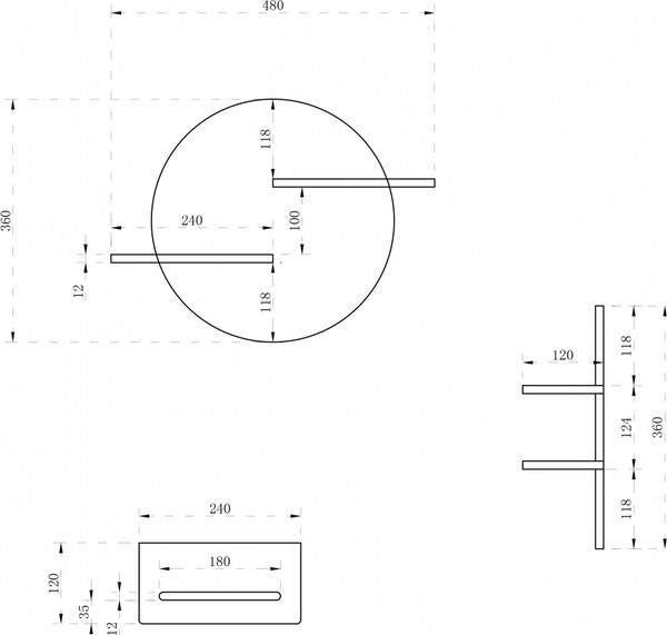 Изображение товара Полка для ванной Abber Stein AS1656 (белый матовый)