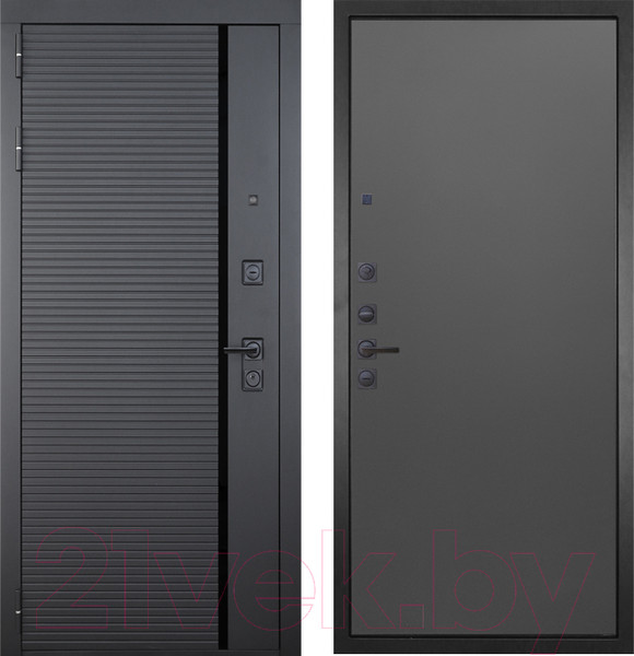 Изображение товара Входная дверь ГРАНИТ Пиано 77 графит нубук (96x207, левая)